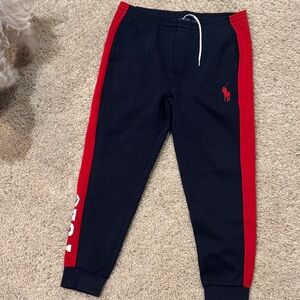 Polo by Ralph Lauren Black Joggers with Red Stripes